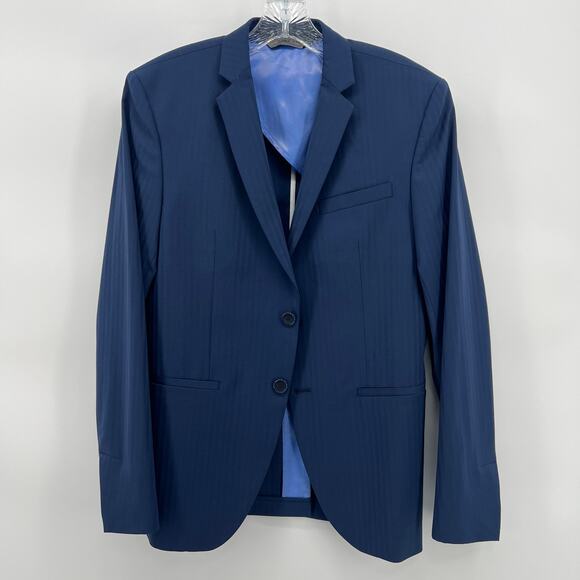 Zara Man Navy Blue Blazer Jacket Small USA 36 EUR 46 - Picture 1 of 10
